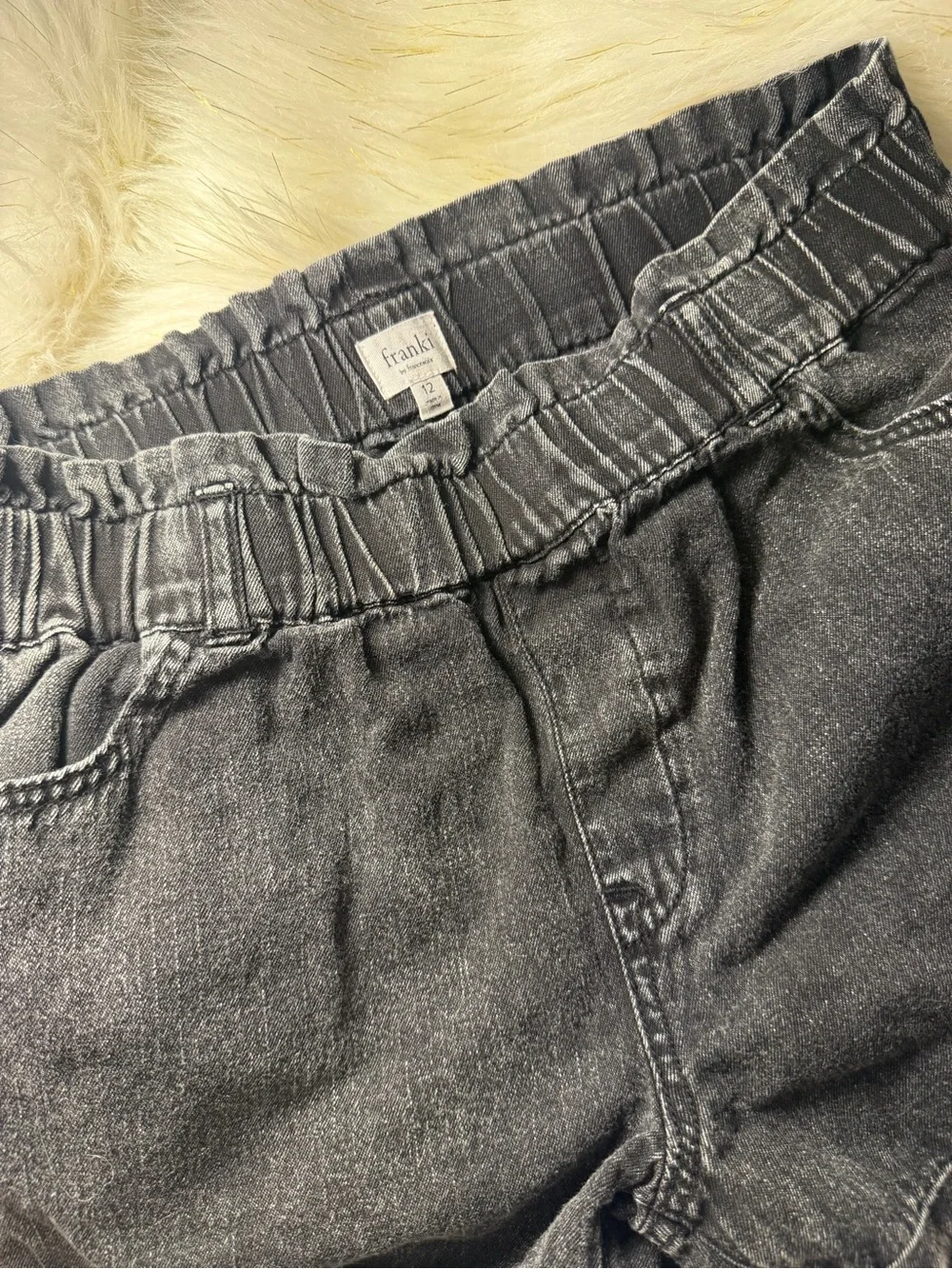 Kids Youth Black Washed Denim Shorts
